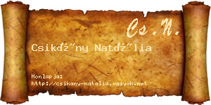 Csikány Natália névjegykártya
